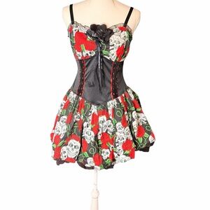 RARE Lip Service  Skull and Rose Dress
